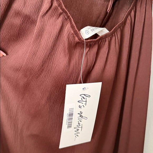 12th Tribe Vanessa Espresso Satin Midi Dress Size S - Picture 5 of 6